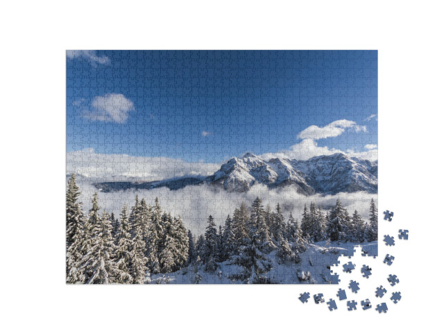 Winter Landscape in the Tyrol Alps in the Stubaier Gletsc... Jigsaw Puzzle with 1000 pieces