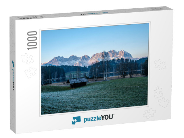 Lake Schwarzsee Backing Onto Wilder Kaiser... Jigsaw Puzzle with 1000 pieces