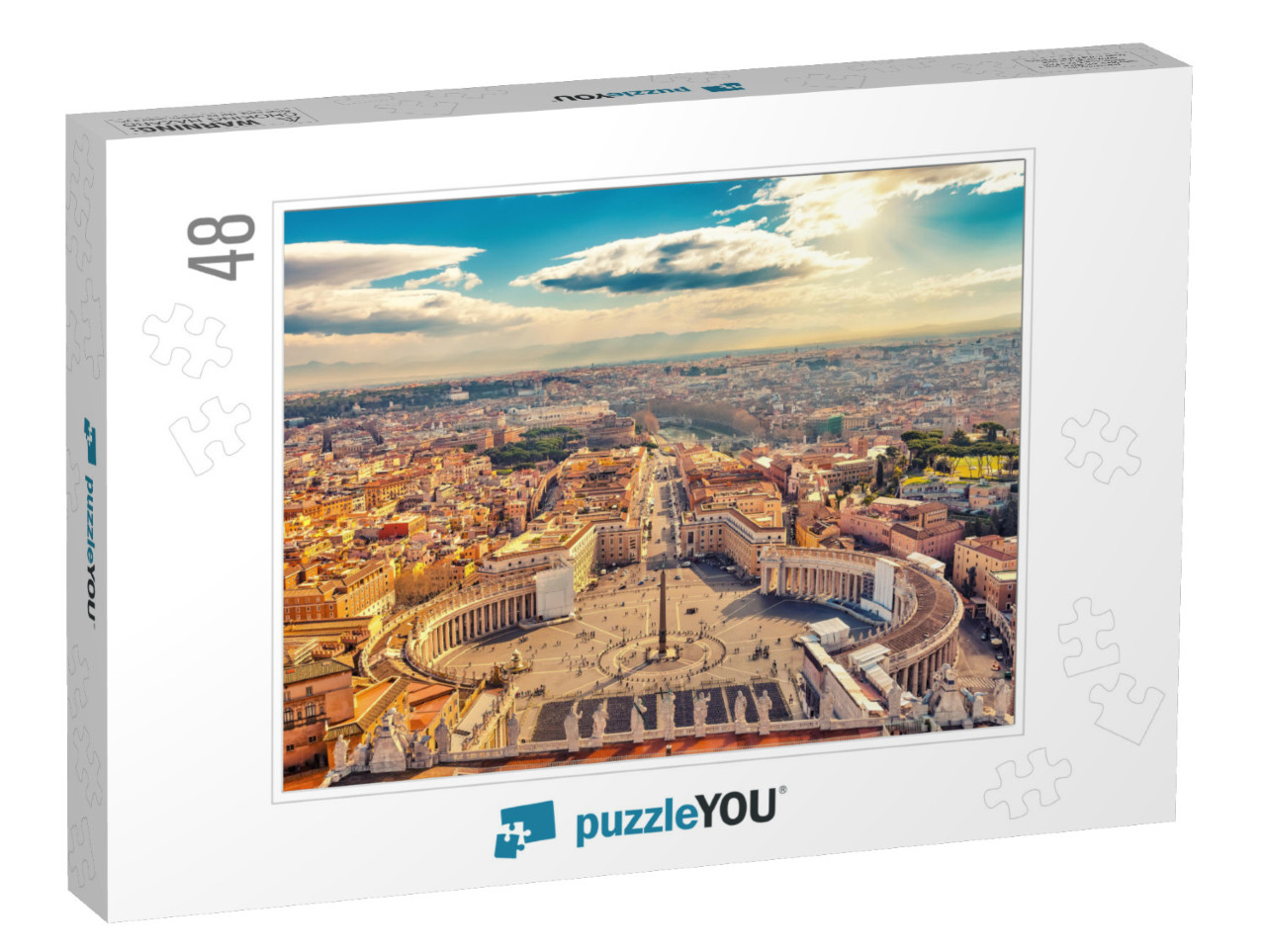 Saint Peters Square in Vatican & Aerial View of Rome... Jigsaw Puzzle with 48 pieces