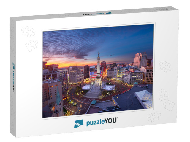 Indianapolis, Indiana, USA Skyline Over Monument Circle At... Jigsaw Puzzle