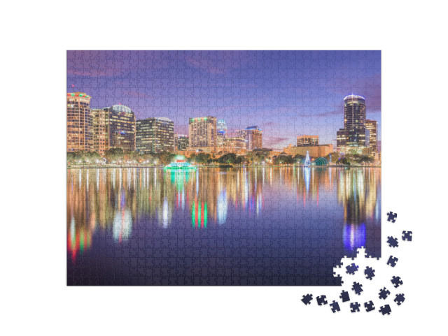 Orlando, Florida, USA Downtown City Skyline from Eola Park... Jigsaw Puzzle with 1000 pieces