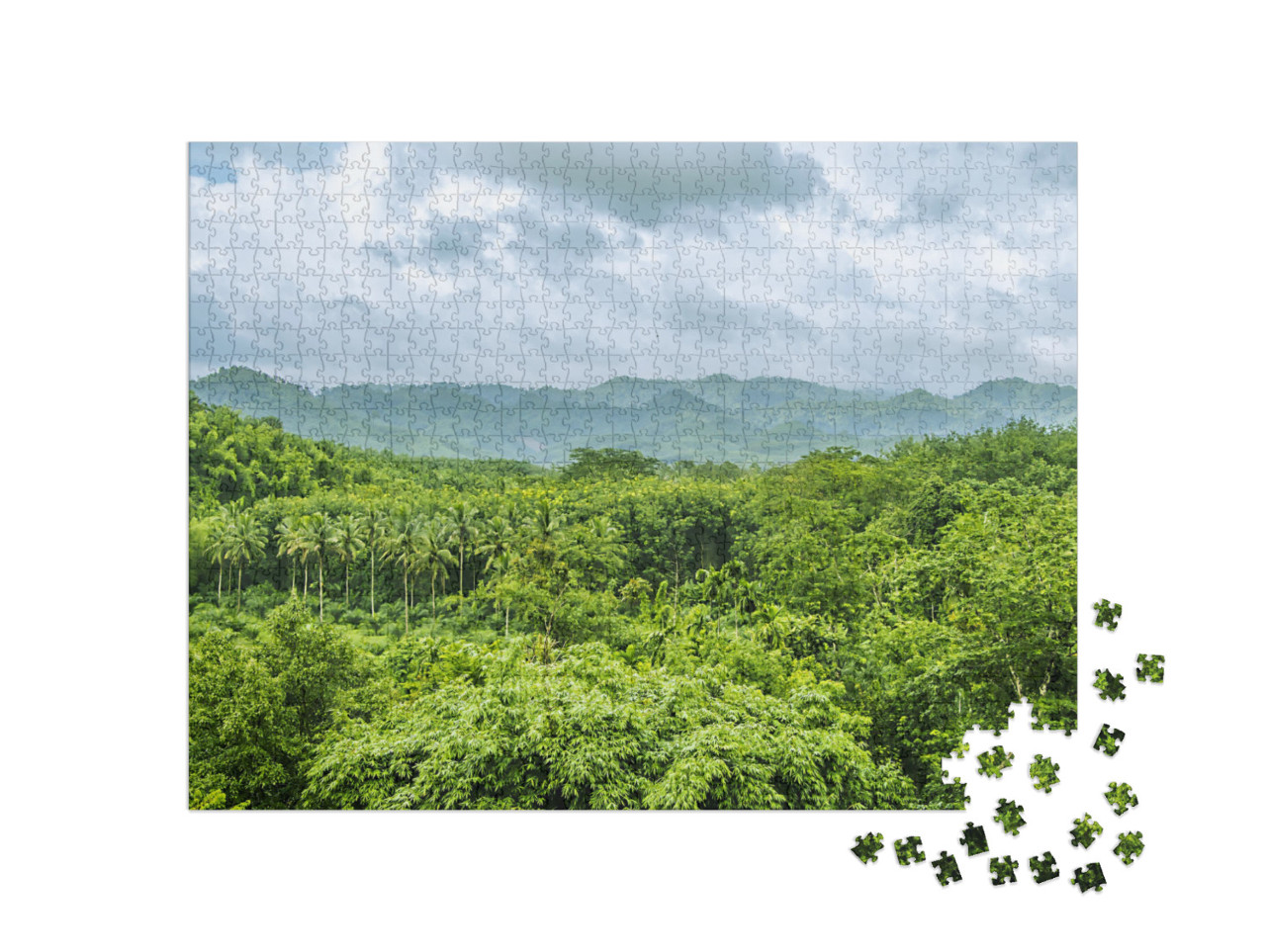 View of Mountain with Fog in Raining Season, Form Balcony... Jigsaw Puzzle with 1000 pieces