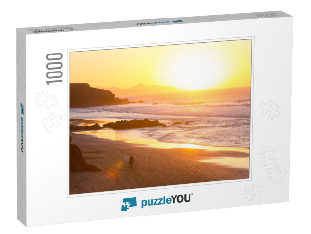 La Pared Surfers Beach in Sunset, Fuerteventura, Canary I... Jigsaw Puzzle with 1000 pieces