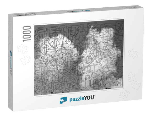 Background with Photo of Cloudy Sky with a Maze Pattern... Jigsaw Puzzle with 1000 pieces