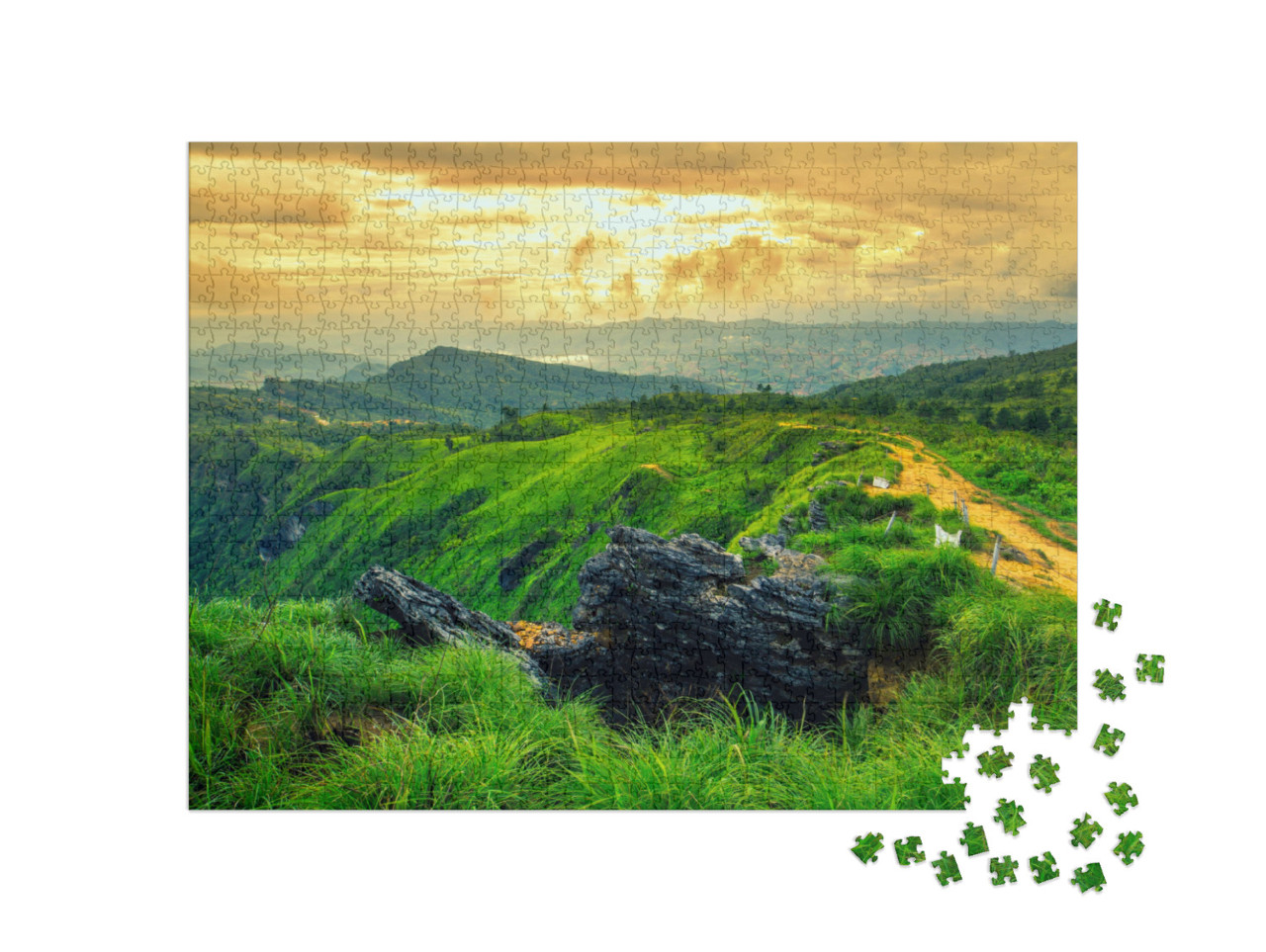 Phu Chi Fa is a Natural Tourist Attraction that Park Offi... Jigsaw Puzzle with 1000 pieces