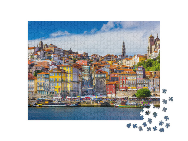 Porto, Portugal Old Town Skyline from Across the Douro Ri... Jigsaw Puzzle with 1000 pieces