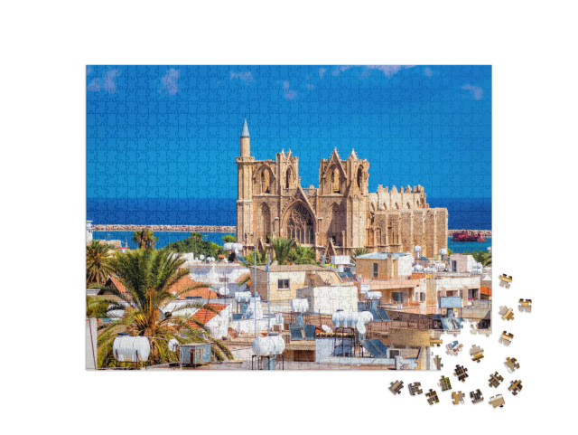 Lala Mustafa Pasha Mosque & Famagusta Town. Famagusta, Cy... Jigsaw Puzzle with 1000 pieces