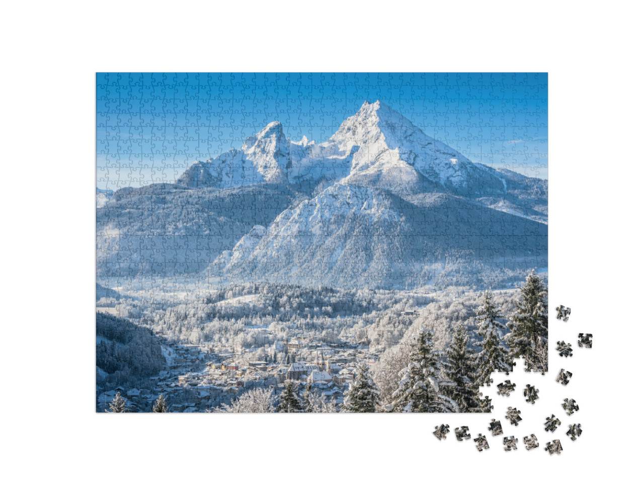 Beautiful Mountain Landscape in the Bavarian Alps with Vi... Jigsaw Puzzle with 1000 pieces