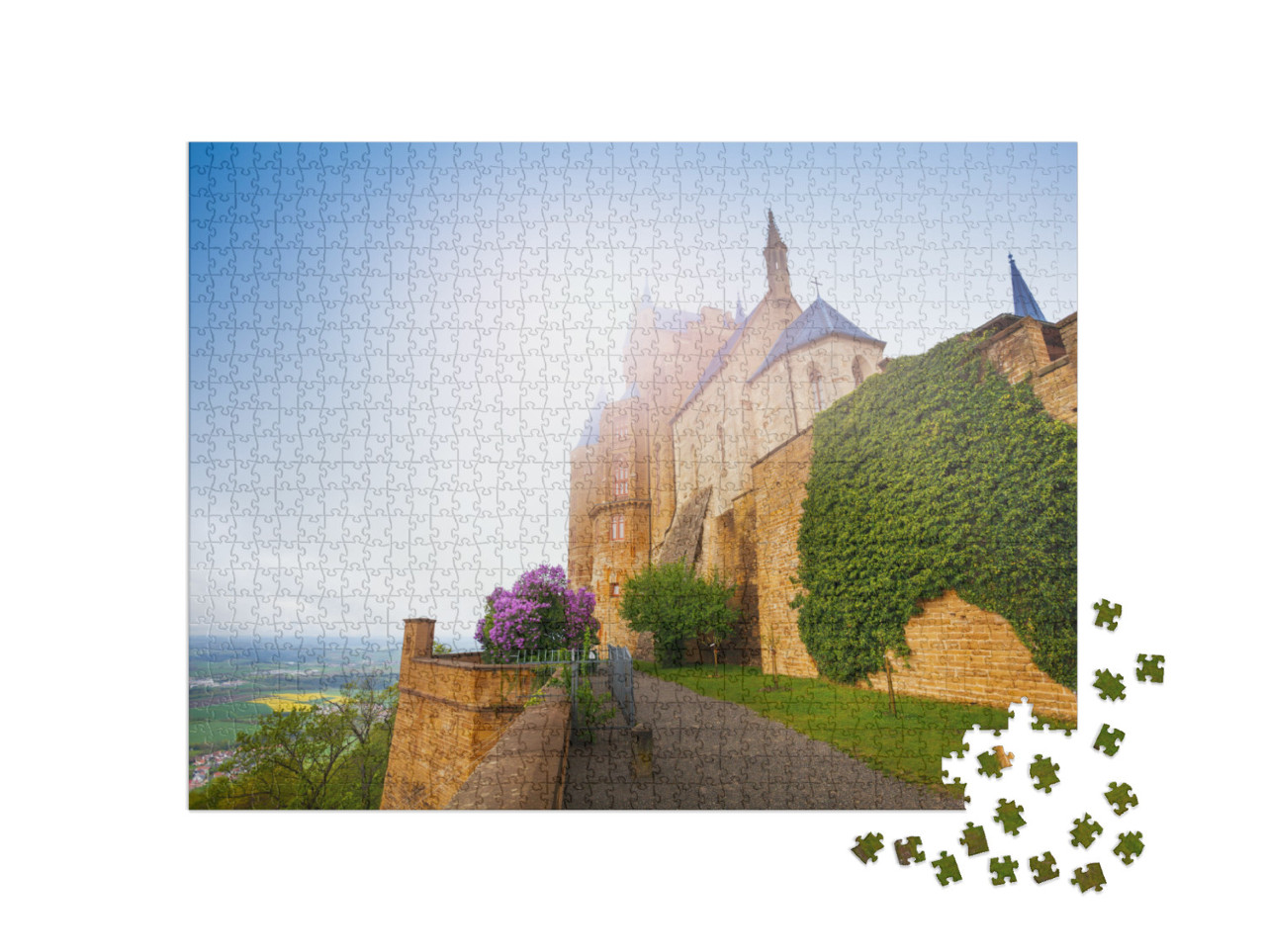 The Wall with Ivy of Beautiful Hohenzollern Castle... Jigsaw Puzzle with 1000 pieces