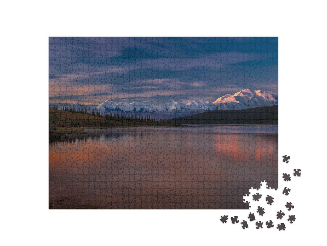 August 30, 2016 - Mount Denali At Wonder Lake, Previously... Jigsaw Puzzle with 1000 pieces