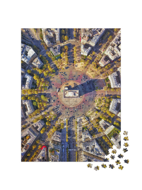 Aerial of Arc De Triumph... Jigsaw Puzzle with 1000 pieces