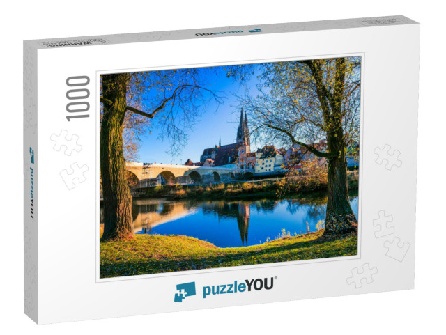 Travel in Germany - Picturesque Regensburg Town Over Danu... Jigsaw Puzzle with 1000 pieces