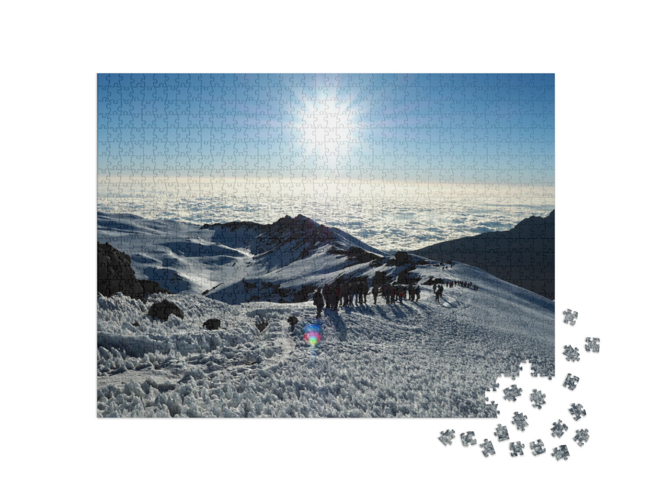 Mount Kilimanjaro - a Group of Hikers Make the Final Push... Jigsaw Puzzle with 1000 pieces