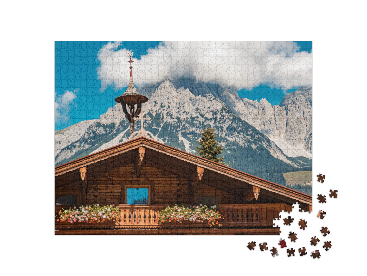 Beautiful Alpine Summer View At Ellmau, Wilder Kaiser, Ty... Jigsaw Puzzle with 1000 pieces