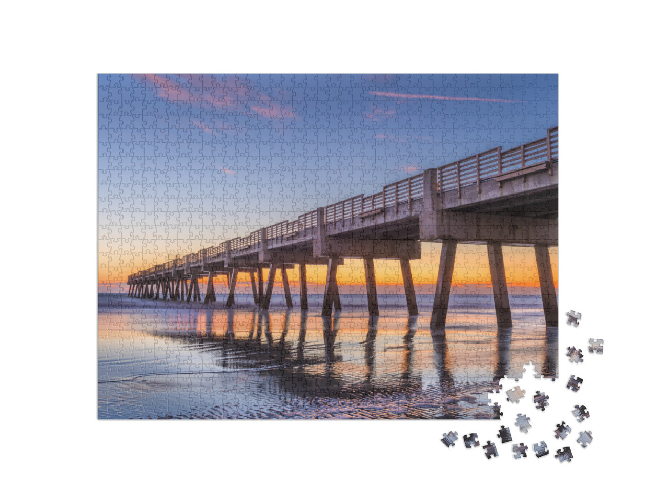 Jacksonville, Florida, USA Beach View with Jacksonville Pi... Jigsaw Puzzle with 1000 pieces