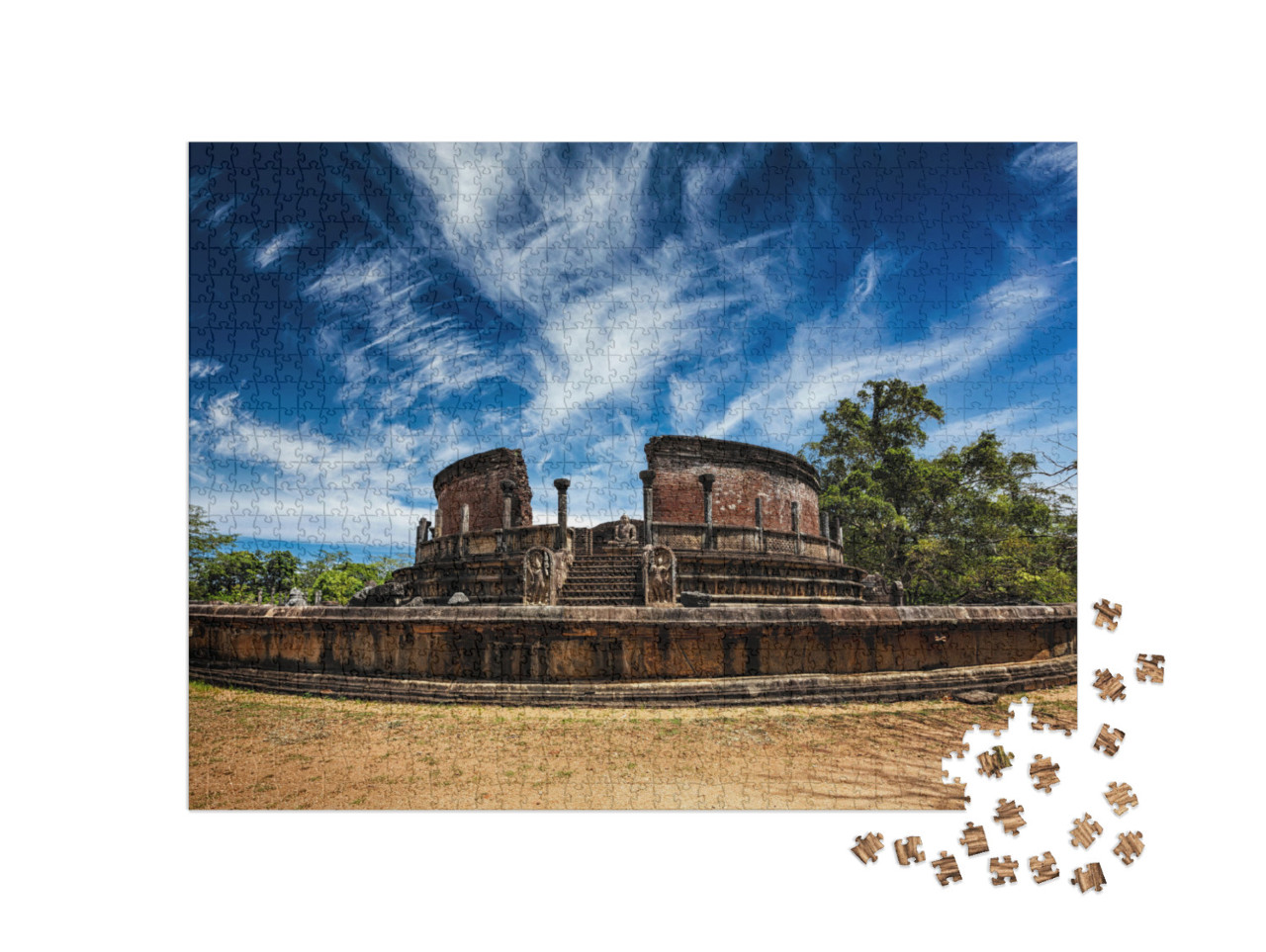 Ancient Vatadage Buddhist Stupa in Pollonnaruwa, Sri Lank... Jigsaw Puzzle with 1000 pieces