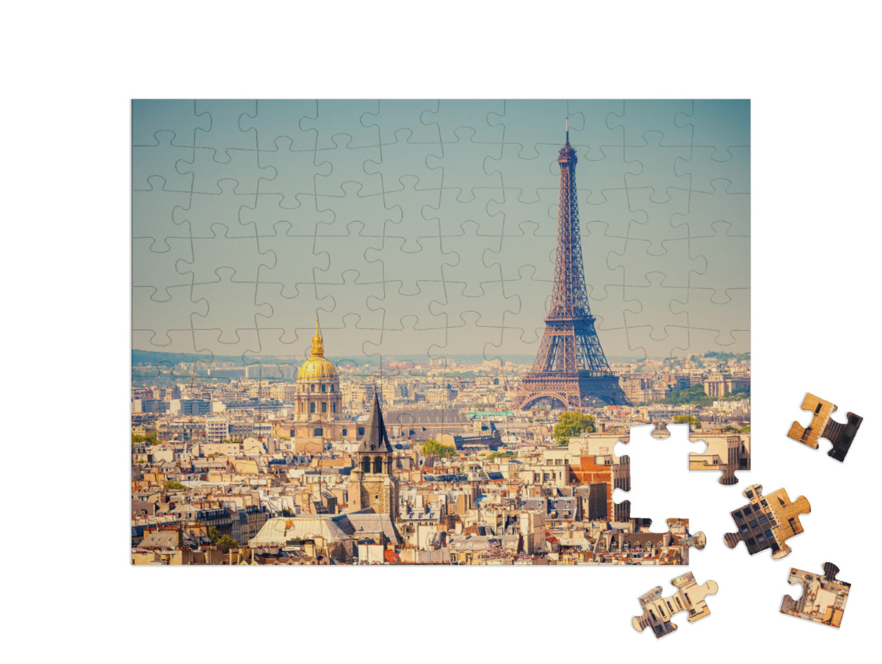 View on Eiffel Tower, Paris, France... Jigsaw Puzzle with 100 pieces