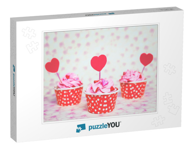 Colorful Love Cupcake for Valentine Day... Jigsaw Puzzle