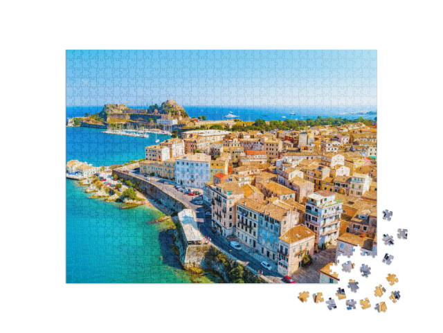 Panoramic View of Kerkyra, Capital of Corfu Island, Greec... Jigsaw Puzzle with 1000 pieces