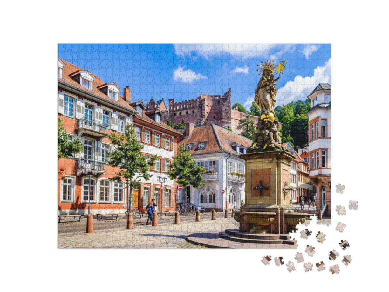 Famous Old Town of Heidelberg in Germany... Jigsaw Puzzle with 1000 pieces