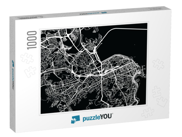 Urban Vector City Map of Rio De Janeiro, Brazil... Jigsaw Puzzle with 1000 pieces