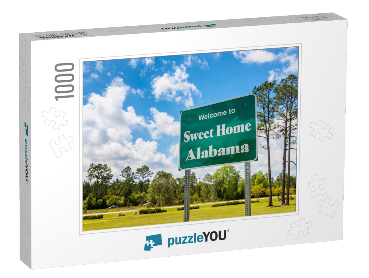 Welcome to Sweet Home Alabama Road Sign Along Interstate... Jigsaw Puzzle with 1000 pieces