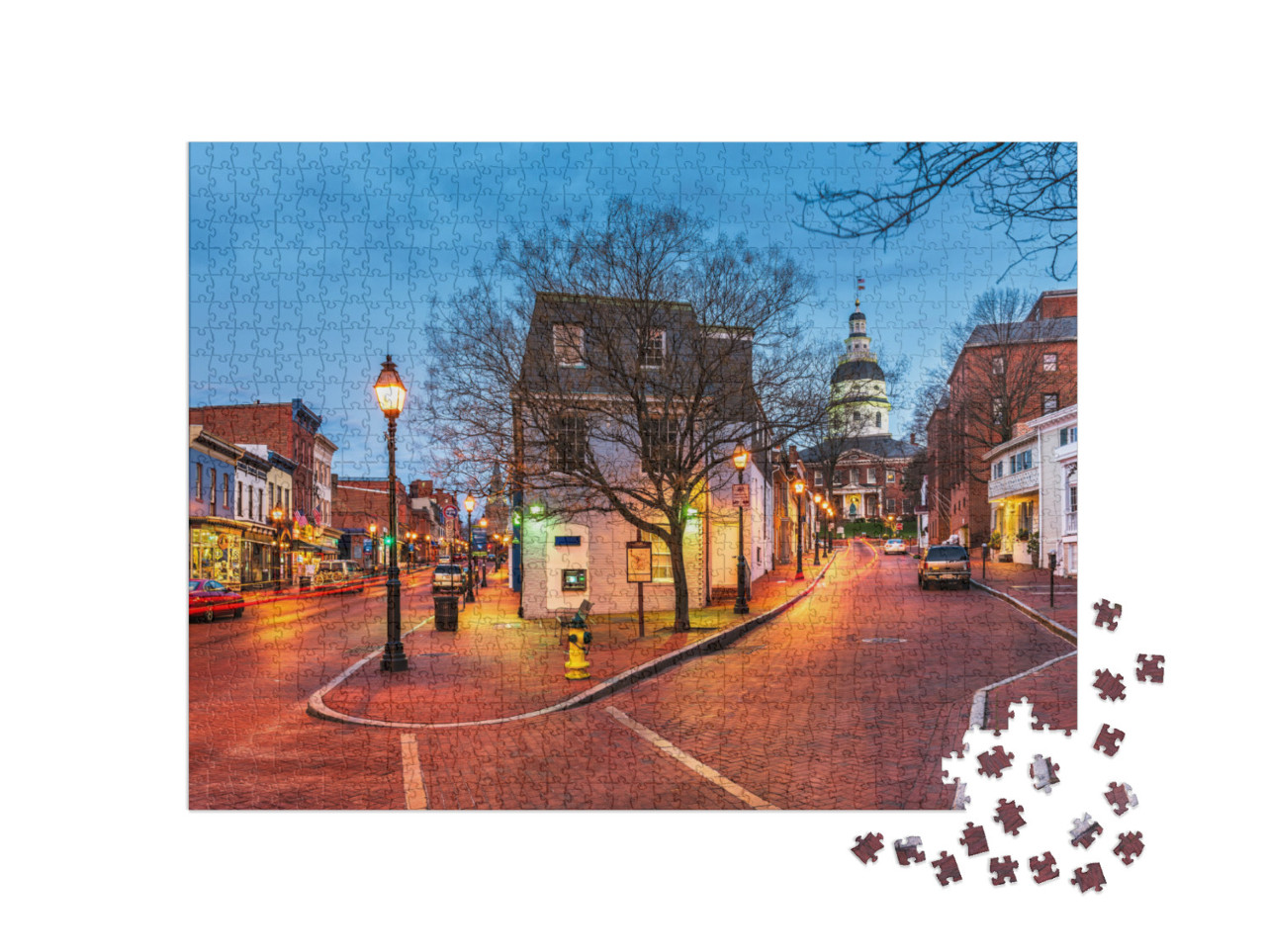 Annapolis, Maryland, USA Downtown Cityscape on Main Street... Jigsaw Puzzle with 1000 pieces