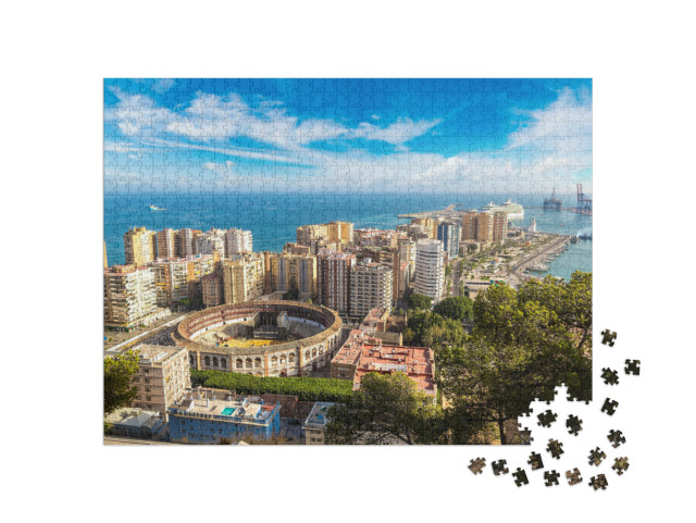 Panoramic Aerial View of Malaga in a Beautiful Summer Day... Jigsaw Puzzle with 1000 pieces