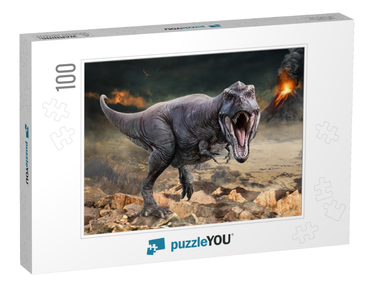 Tyrannosaurus Rex Scene 3D Illustration... Jigsaw Puzzle with 100 pieces