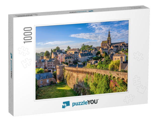 Historical Walled Old Town of Dinan, Brittany, France... Jigsaw Puzzle with 1000 pieces