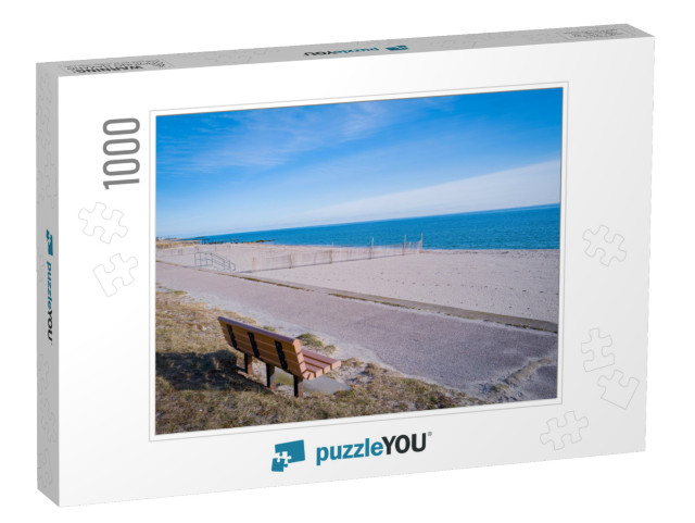 Peaceful Sunrise Seascape on Cape Cod. Blue Ocean & Sky... Jigsaw Puzzle with 1000 pieces