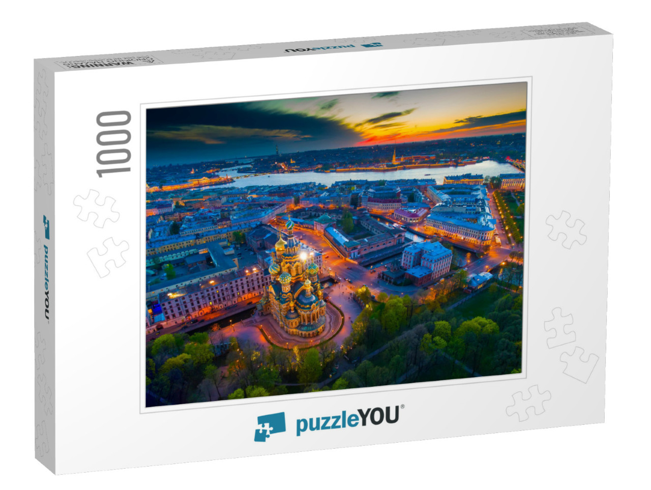 Savior on Spilled Blood. Panorama of St. Petersburg. Nigh... Jigsaw Puzzle with 1000 pieces