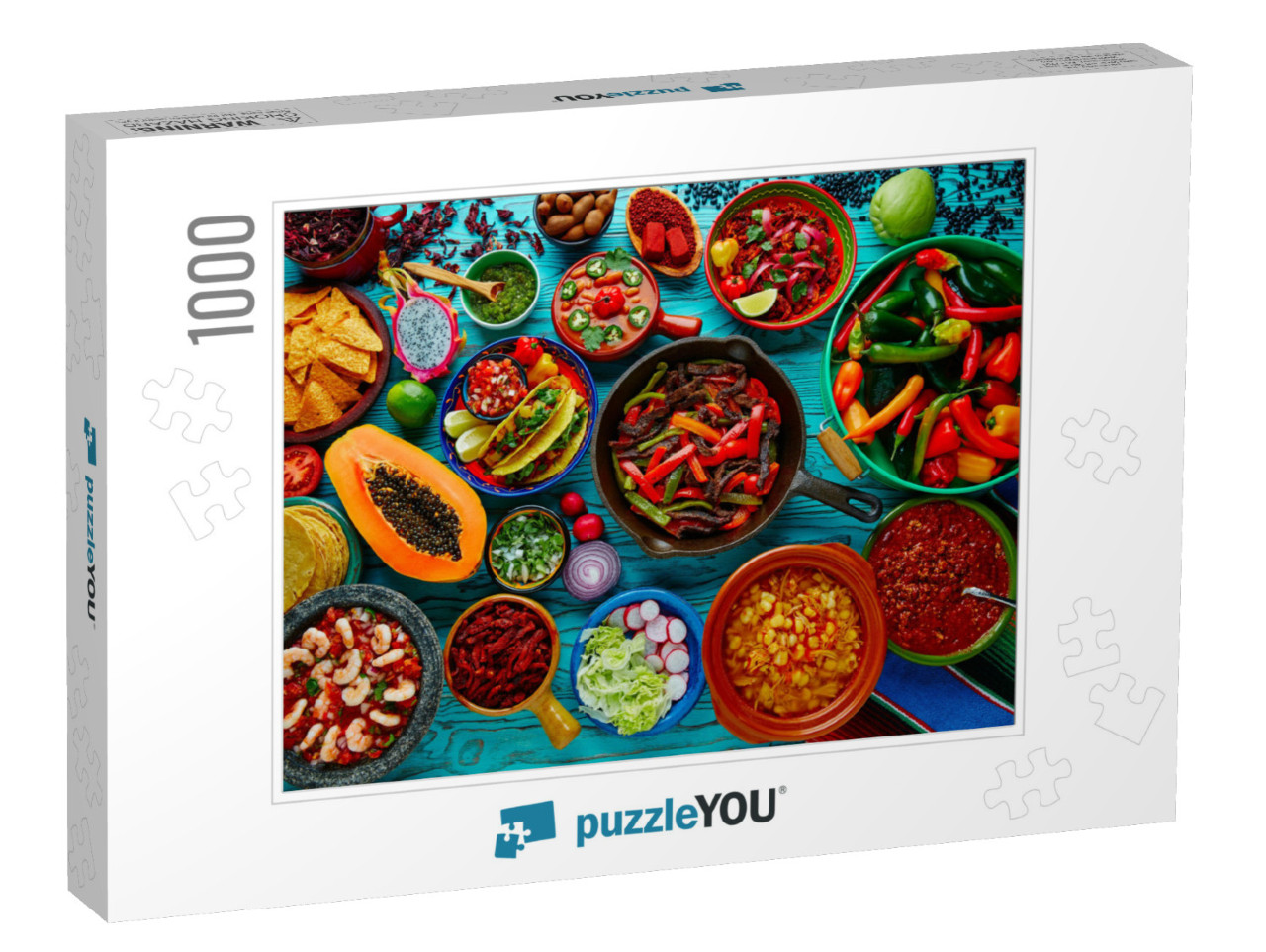 Mexican Food Mix Colorful Background Mexico... Jigsaw Puzzle with 1000 pieces