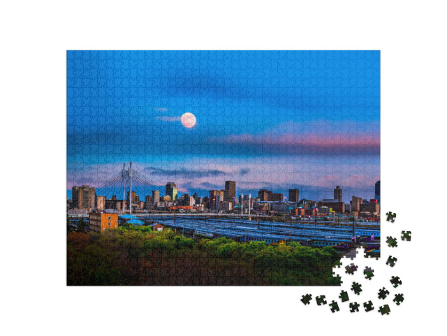 Long Exposure Shot of Johannesburg City Skyline & Nelson... Jigsaw Puzzle with 1000 pieces