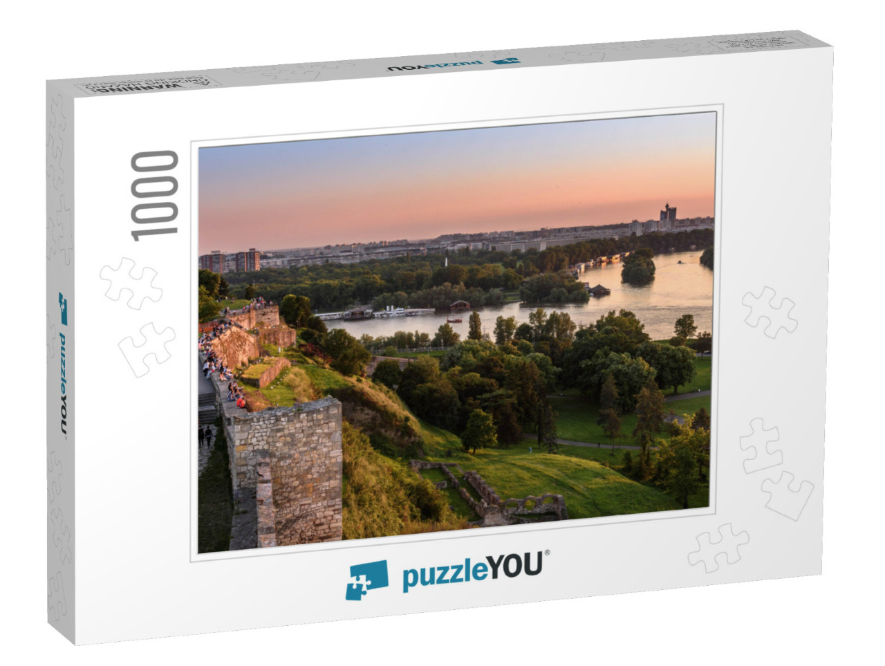 Sunset View from Belgrade Tower Kalemegdan on Sava River... Jigsaw Puzzle with 1000 pieces