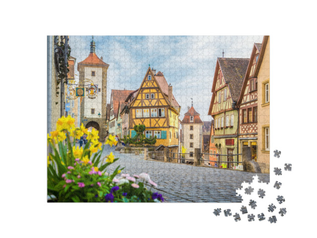 Classic View of the Medieval Town of Rothenburg Ob Der Ta... Jigsaw Puzzle with 1000 pieces