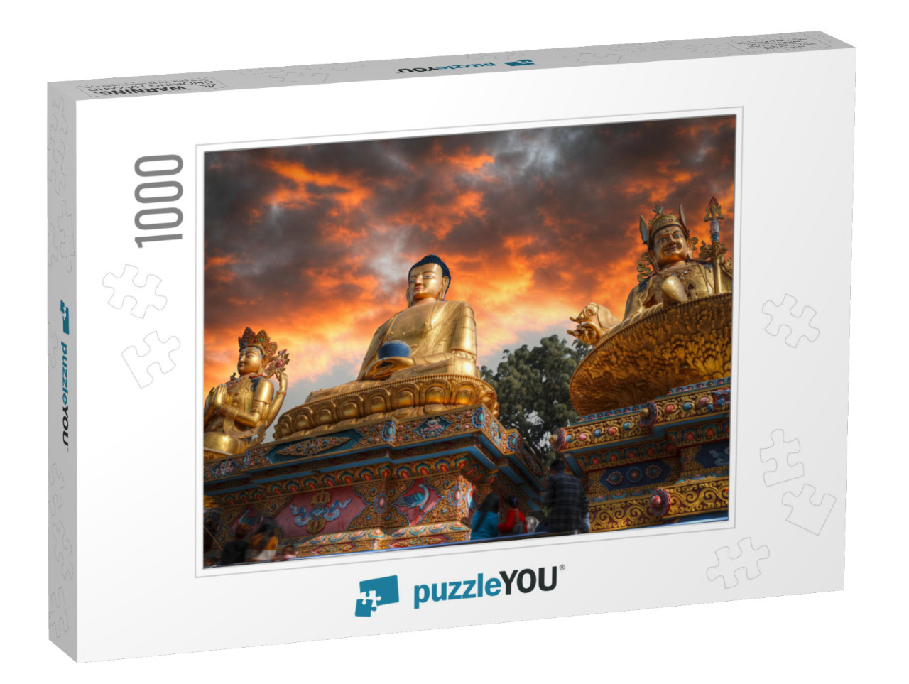 Swayambhunath Golden Buddha Statue. Kathmandu, Nepal... Jigsaw Puzzle with 1000 pieces