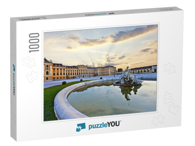 Front of the Schoenbrunn Palace in Vienna At Sunset - Aus... Jigsaw Puzzle with 1000 pieces