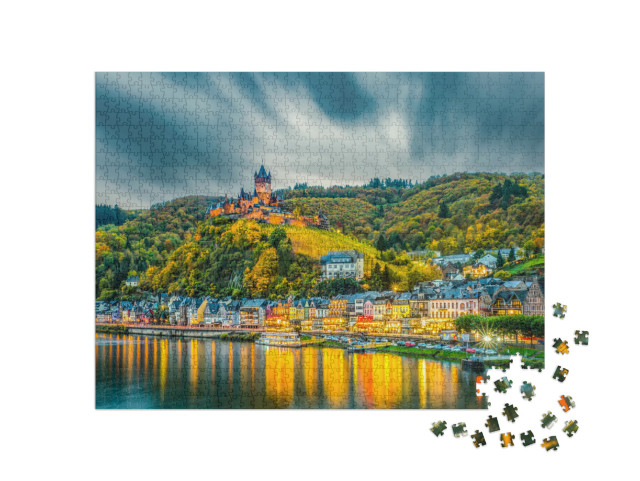 Cochem, Germany, Beautiful Historical Town on Romantic Mo... Jigsaw Puzzle with 1000 pieces