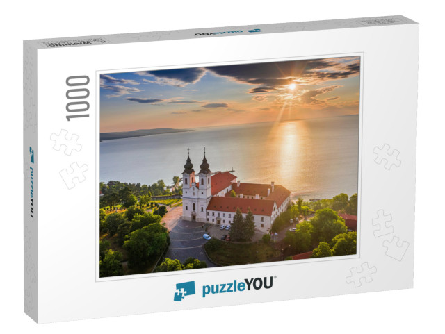 Tihany, Hungary - Aerial Skyline View of the Famous Bened... Jigsaw Puzzle with 1000 pieces