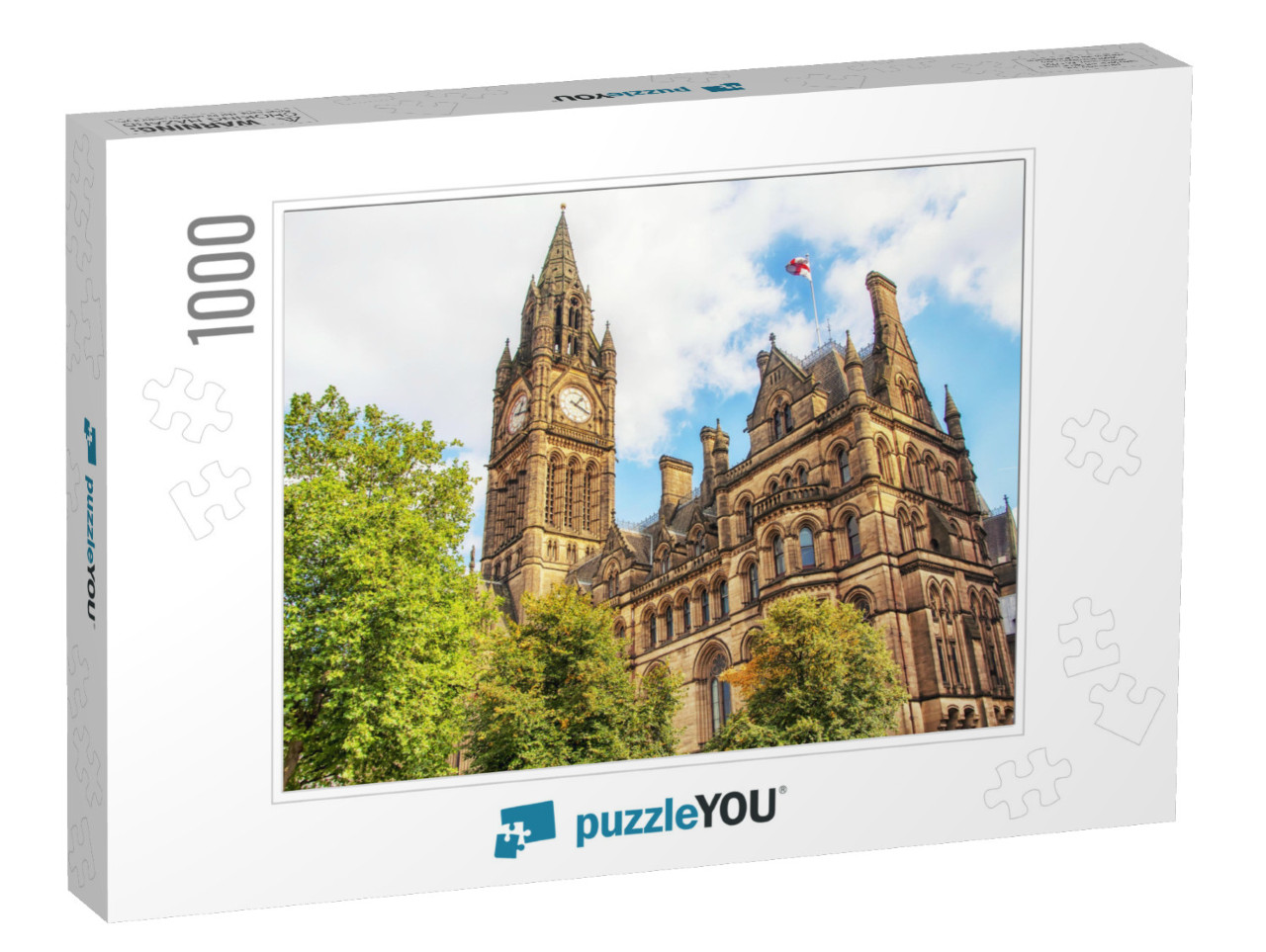 Manchester Town Hall, UK with Cloudy Sky... Jigsaw Puzzle with 1000 pieces