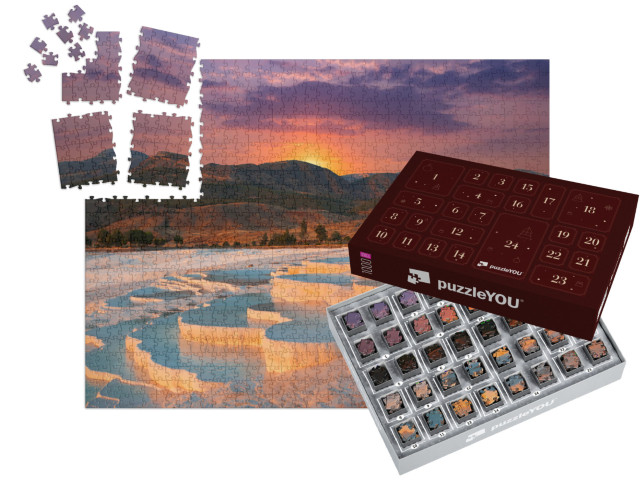 Beautiful Sunrise & Natural Travertine Pools & Terraces i... | Jigsaw Puzzle Advent Calendar