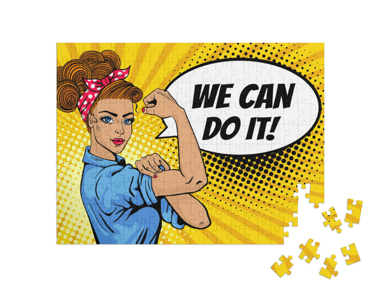 We Can Do It Poster. Pop Art Sexy Strong Girl. Classical... Jigsaw Puzzle with 200 pieces