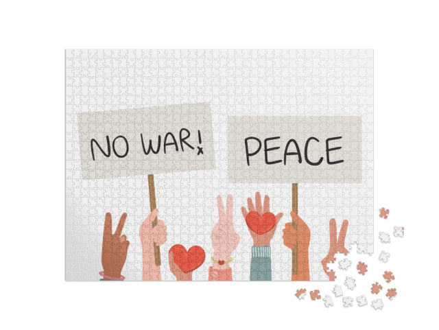 Day of Peace Background. People Concept. Against War, Vio... Jigsaw Puzzle with 1000 pieces