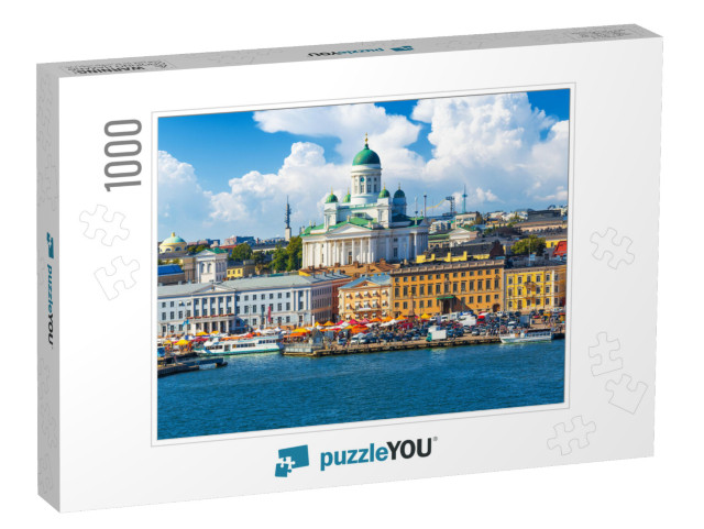 Scenic Summer Panorama of the Market Square Kauppatori At... Jigsaw Puzzle with 1000 pieces