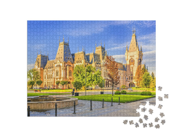 Cultural Palace Iasi in Central Square in Iasi Town, Mold... Jigsaw Puzzle with 1000 pieces