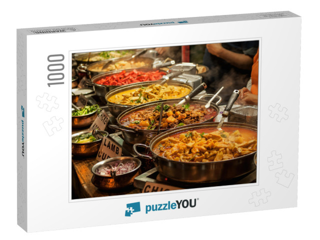 Oriental Food - Indian Takeaway At a London's Market... Jigsaw Puzzle with 1000 pieces