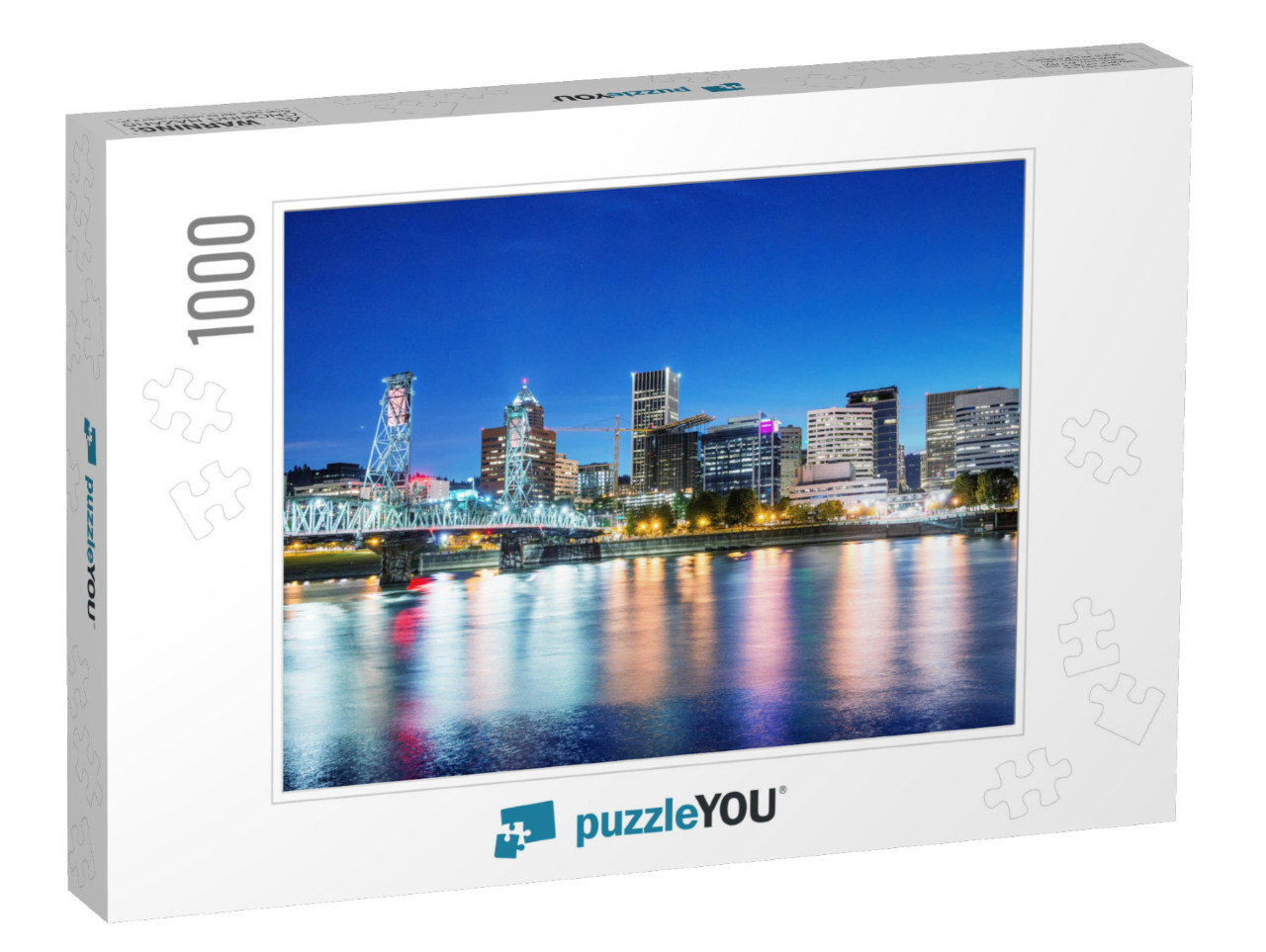 Portland, Oregon. City Skyline on a Beautiful Summer Nigh... Jigsaw Puzzle with 1000 pieces