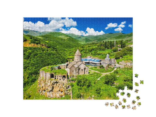 Aerial View of Tatev Monastery. UNESCO World Heritage in... Jigsaw Puzzle with 1000 pieces