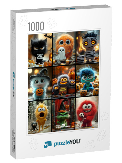 LITTLEMONSTERTIME: Halloween Collage Jigsaw Puzzle with 1000 pieces